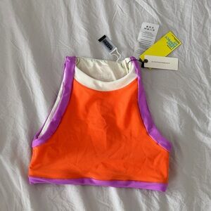 OneOne Orange and Purple Swim Top